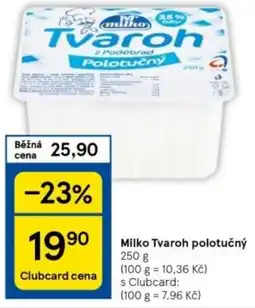 Tesco Milko Tvaroh polotučný nabídka
