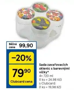 Tesco Sada zavařovacích sklenic s barevnými víčky nabídka