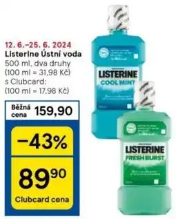 Tesco Listerine Ústní voda nabídka