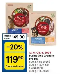 Tesco Purina One Granule pro psy nabídka