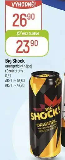 Globus Big Shock energetický nápoj nabídka