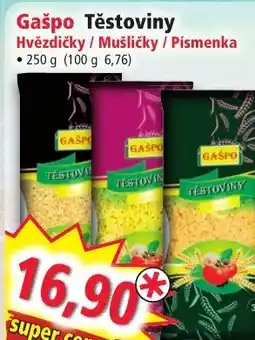 Norma Gašpo Těstoviny Hvězdičky / Mušličky / Písmenka nabídka