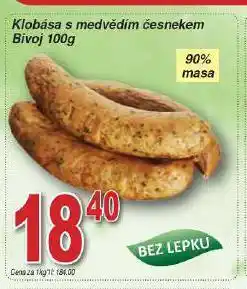 Hruška Klobása s medvědím česnekem nabídka