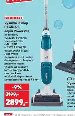 Kaufland Vysavač a mop regulus aqua powervac nabídka