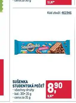 Makro Sušenka studentská pečeť nabídka