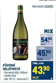Makro Původní sklepmistr nabídka