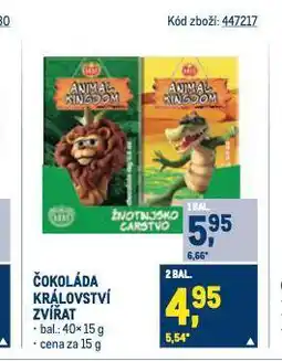 Makro Čokoláda království zvířat nabídka