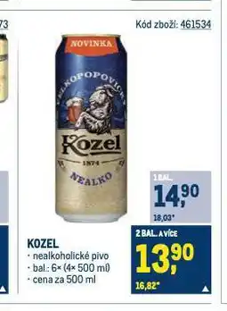 Makro Pivo velkopopovický kozel nealko nabídka