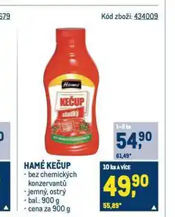 Makro Hamé kečup nabídka