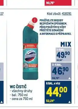 Makro Domestos wc čistič nabídka