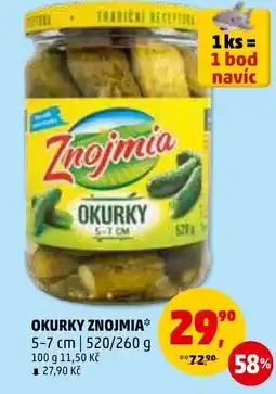 Penny Market OKURKY ZNOJMIA nabídka