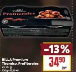 Billa BILLA Premium Tiramisu, Profiteroles nabídka
