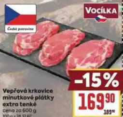 Billa Vepřová krkovice minutkové plátky extra tenké nabídka