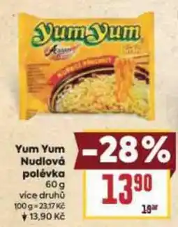 Billa Yum Yum Nudlová polévka nabídka