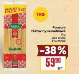 Billa Panzani Těstoviny semolinové nabídka