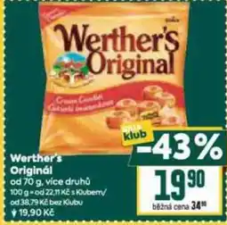 Billa Werther's Original nabídka