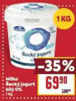 Billa Milko Recký jogurt bilý 0% nabídka