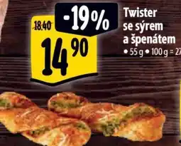 Twister se sýrem a špenátem