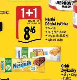 Albert Nestlé dětská tyčinka nabídka