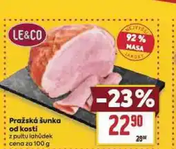 Billa Pražská šunka od kosti nabídka