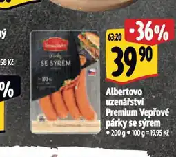 Albert Vepřové párky se sýrem nabídka