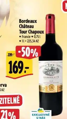 Albert Bordeaux chateau tour chapoux nabídka