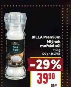 Billa Billa premium mlýnek mořská sůl nabídka