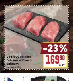 Billa Vepřový váleček falešná svíčková vakuum nabídka