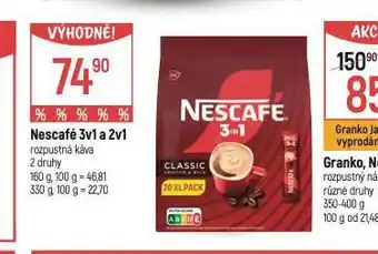 Globus Nescafé 3v1, 2v1 nabídka