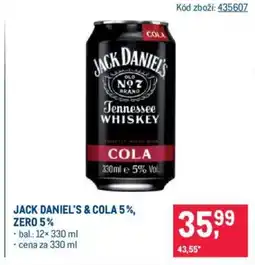Makro JACK DANIEL'S & COLA 5%, ZERO 5% nabídka