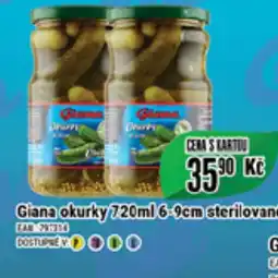 Giana okurky 720ml 6-9cm sterilované