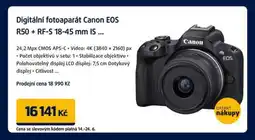 Datart Digitální fotoaparát Canon EOS R50+ RF-S 18-45 mm IS nabídka
