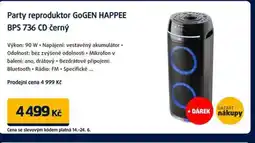 Datart Party reproduktor GOGEN HAPPEE BPS 736 CD černý nabídka