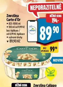 Albert Zmrzlina carte d´or vegan nabídka