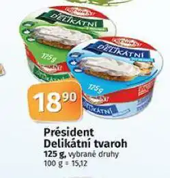Coop Président delikátní tvaroh nabídka