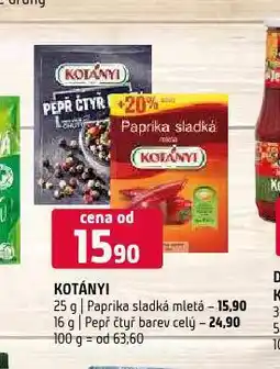 Terno Kotányi paprika sladká nabídka