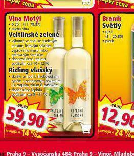 Norma Vína motýl rizling vlašský nabídka