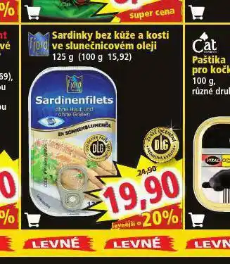 Sardinky bez kůže a kosti ves lunečnicovém oleji