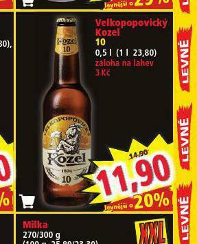 Norma Pivo velkopopovický kozel 10 nabídka