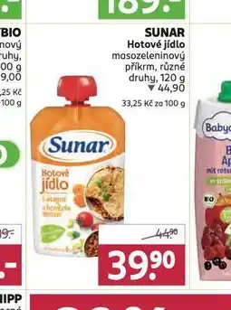 Rossmann Sunar hotové jídlo nabídka