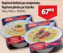 CBA Vepřová kotleta po znojemsku, Vepřové plecko po štýrskU nabídka