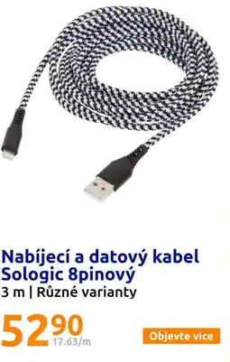 Action Nabíjecí a datový kabel Sologic 8pinový nabídka