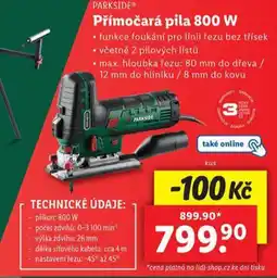 Lidl Přímočará pila 800 w nabídka