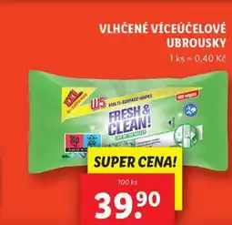 Lidl Vlhčené víceúčelové ubrousky nabídka