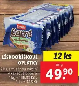 Lidl Lískooříškové oplatky nabídka