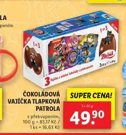 Lidl Čokoládová vajíčka tlapková patrola nabídka
