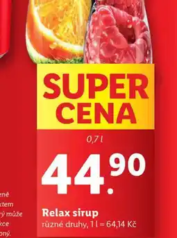 Lidl Relax sirup nabídka