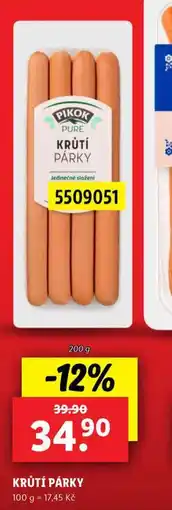 Lidl Krůtí párky nabídka