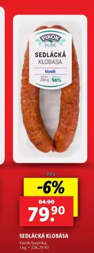 Lidl Sedlácká klobása nabídka