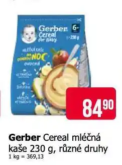 Teta Gerber cereal mléčná kaše nabídka